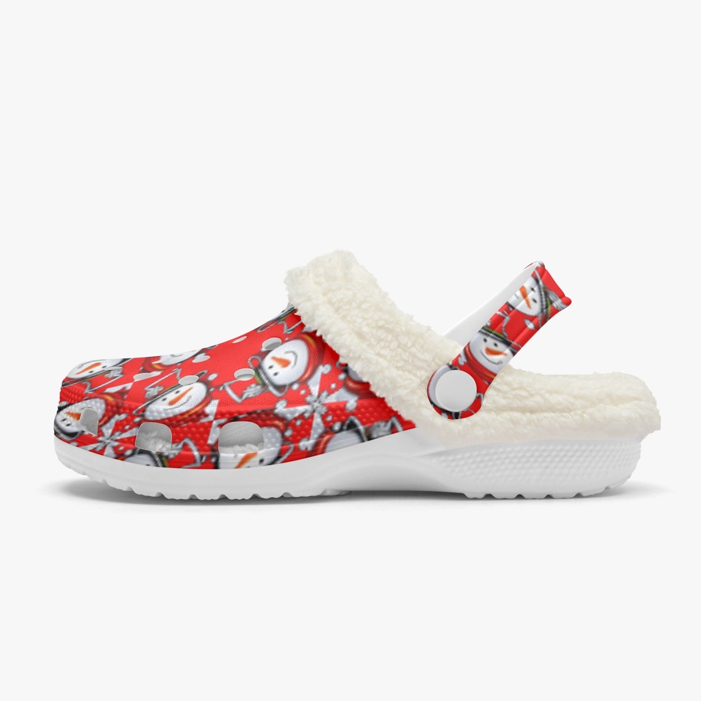 Snow Man's Delight Fuzzy Lined Christmas Clogs - 2 colors - women's clogs at TFC&H Co.