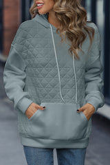 Light Grey 95%Polyester+5%Elastane - Solid Quilted Pullover and Pants Outfit Set, Shirt, or Hoodie- various colors - womens pants set at TFC&H Co.