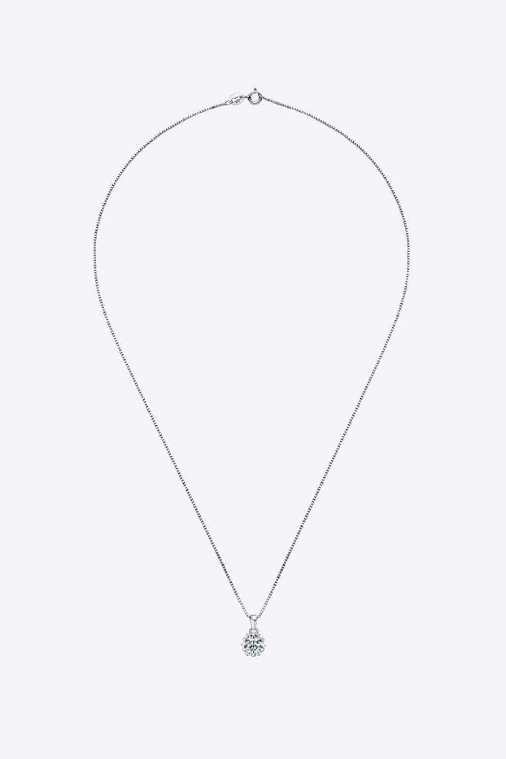 - 1 Carat Moissanite Pendant Platinum-Plated Necklace - necklace at TFC&H Co.