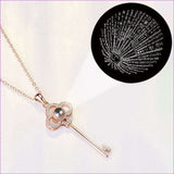 Rosegold 925 Silver - 100 Languages of Love Key Pendant Projection Necklace - necklace at TFC&H Co.