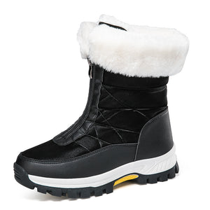 Black - Lightweight Zipper Women's Snow Boots - womens boot at TFC&H Co.