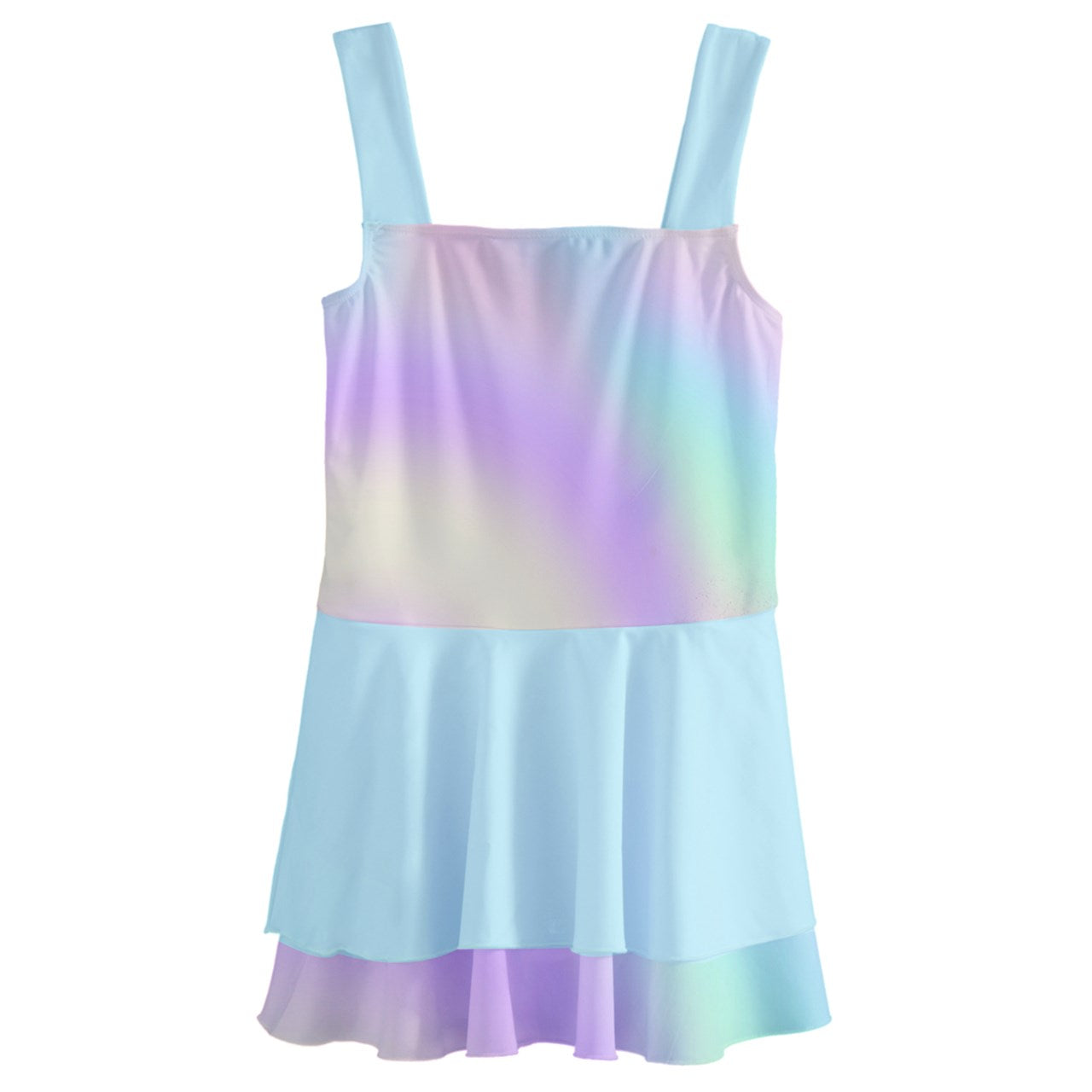 - Cotton Candy Prism Kids' Layered Skirt Swimsuit - girls swimsuit at TFC&H Co.