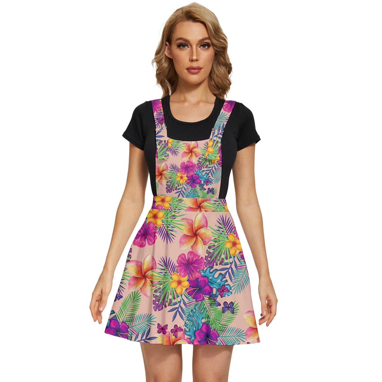 - Tropical Peach Floral Women's Mommy & Me Apron Dress - womens dress at TFC&H Co.