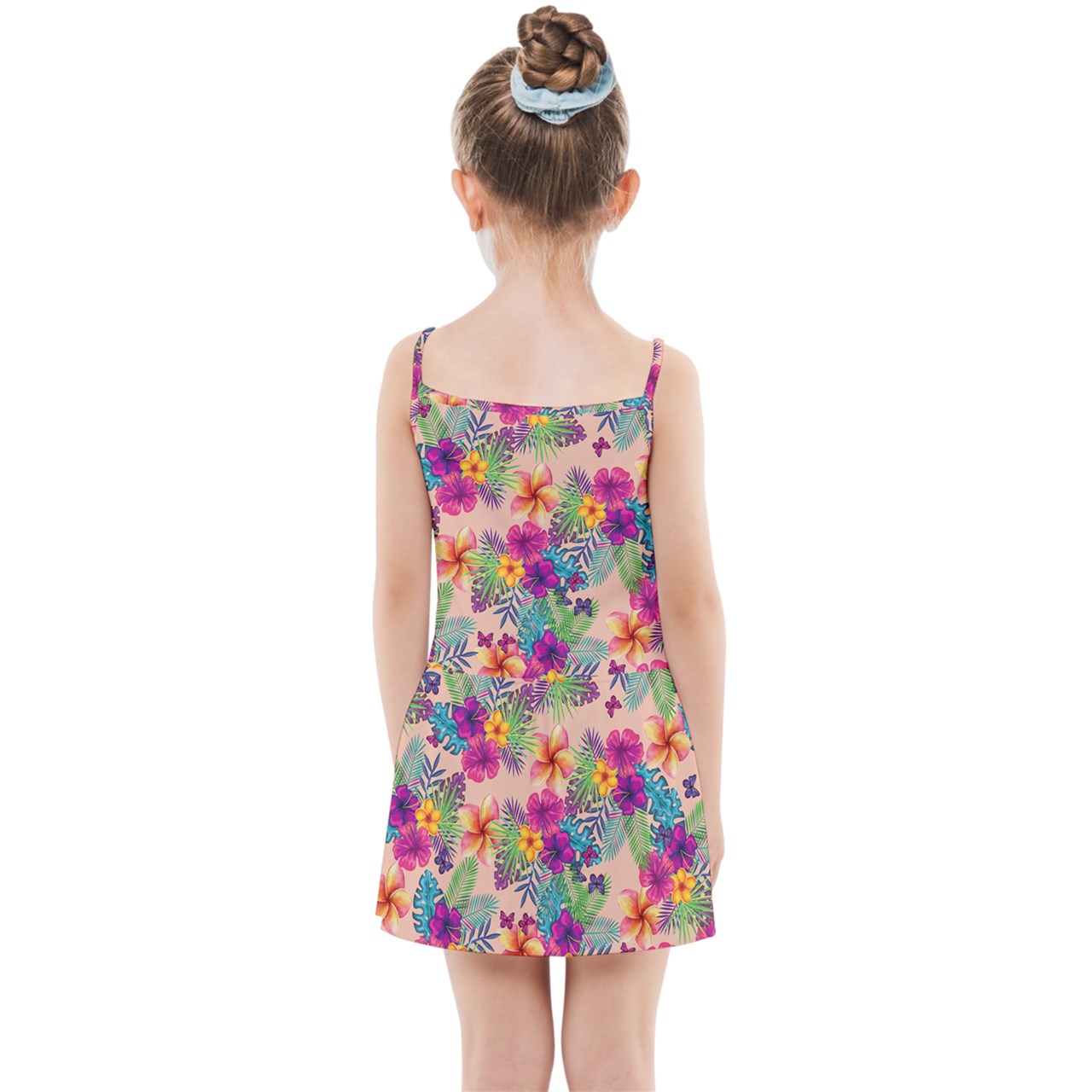 - Tropical Peach Floral Girls' Summer Sun Dress - girl's dress at TFC&H Co.
