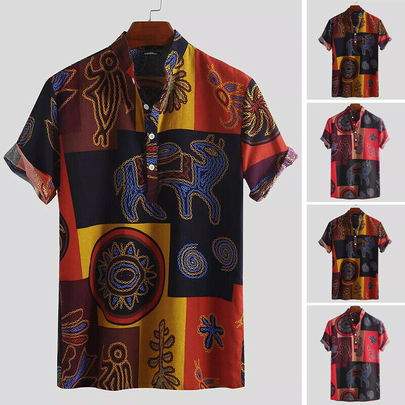 New Style Men's Oracle Print Button-Up Shirt
