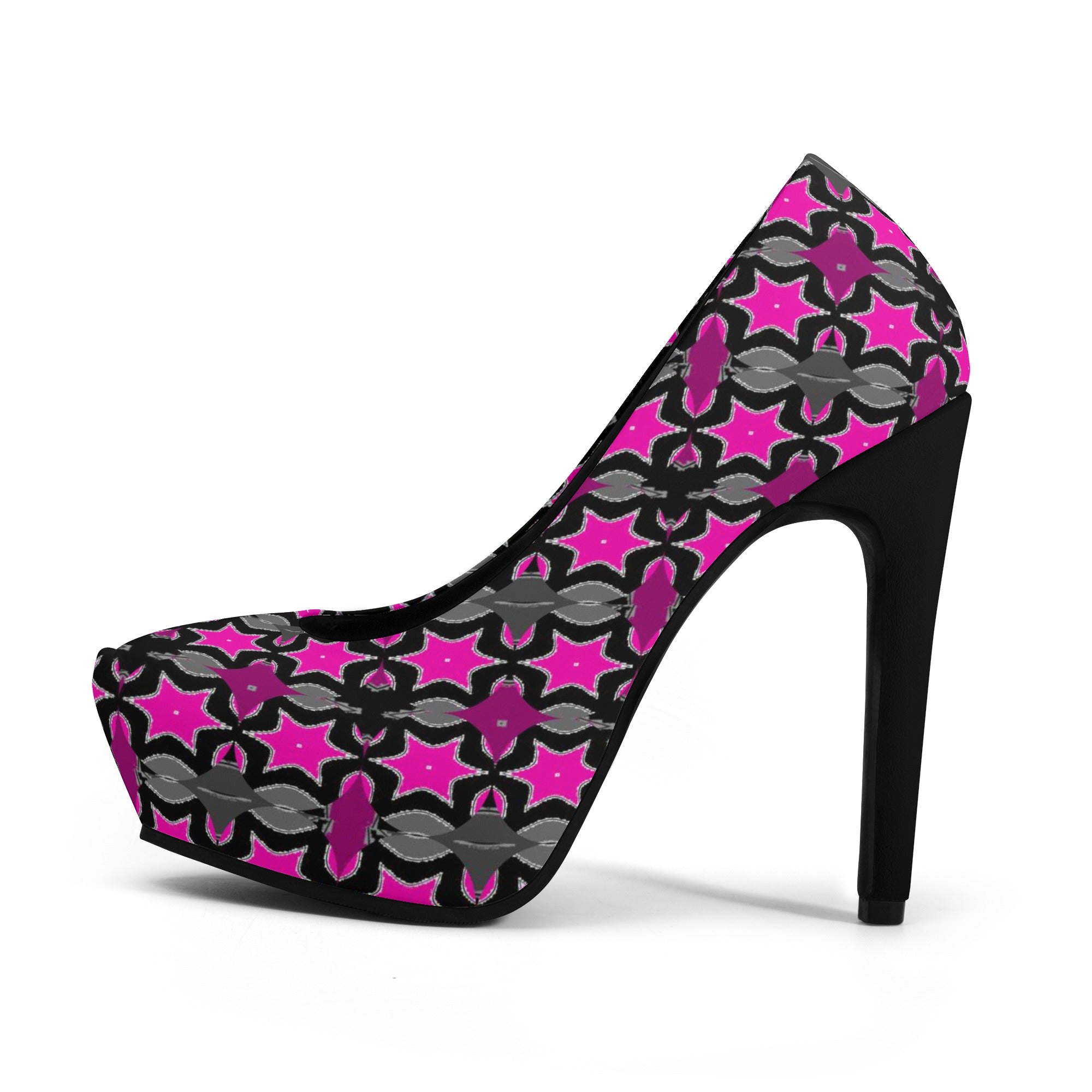 - Pink Star Women Platform Pumps 5 Inch High Heels - womens heels at TFC&H Co.