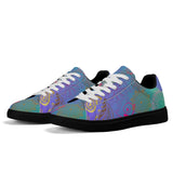 Black - Paisley Mist Adult Lightweight Low Top Leather Skateboard Shoes - womens sneakers at TFC&H Co.