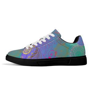 - Paisley Mist Adult Lightweight Low Top Leather Skateboard Shoes - womens sneakers at TFC&H Co.
