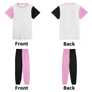 - Color Block Womens Short Sleeve Sports Outfit Set - womens pants set at TFC&H Co.
