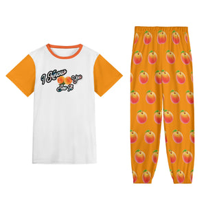 Orange - I Know You See It- Womens Short Sleeve Sports Outfit Set - Womens Pants Sets at TFC&H Co.