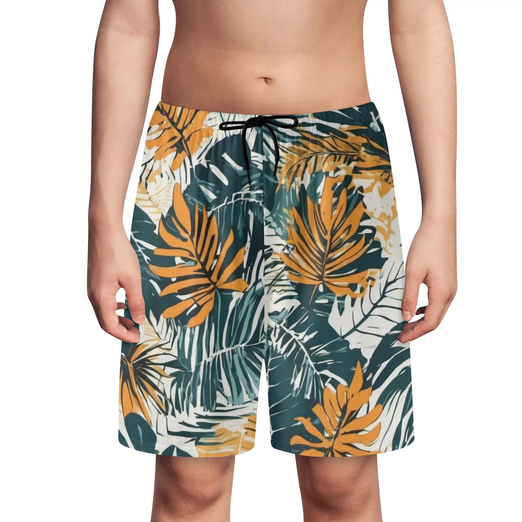 Black String 1 - Jungle Voyage Boys Lightweight Beach Shorts - boys beach shorts at TFC&H Co.