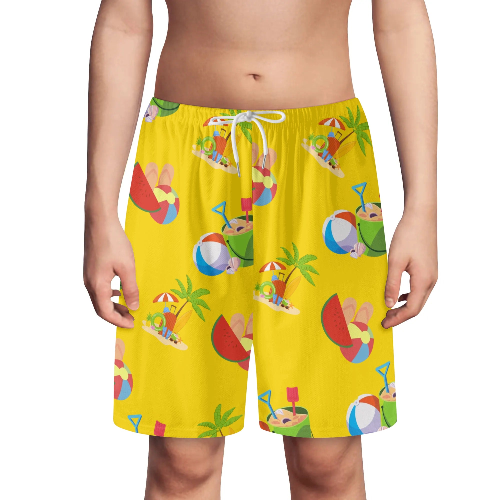 White String Yellow - Beach Goods Boys- Lightweight Beach Shorts - boys beach shorts at TFC&H Co.