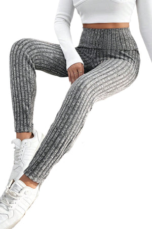 - Wide Waistband Ribbed Textured Women's Knit Leggings - womens leggings at TFC&H Co.
