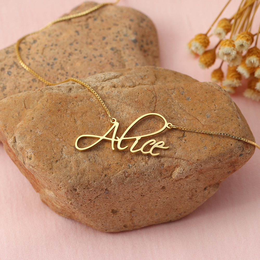 - Personalized Name Pendant Necklace - necklace at TFC&H Co.