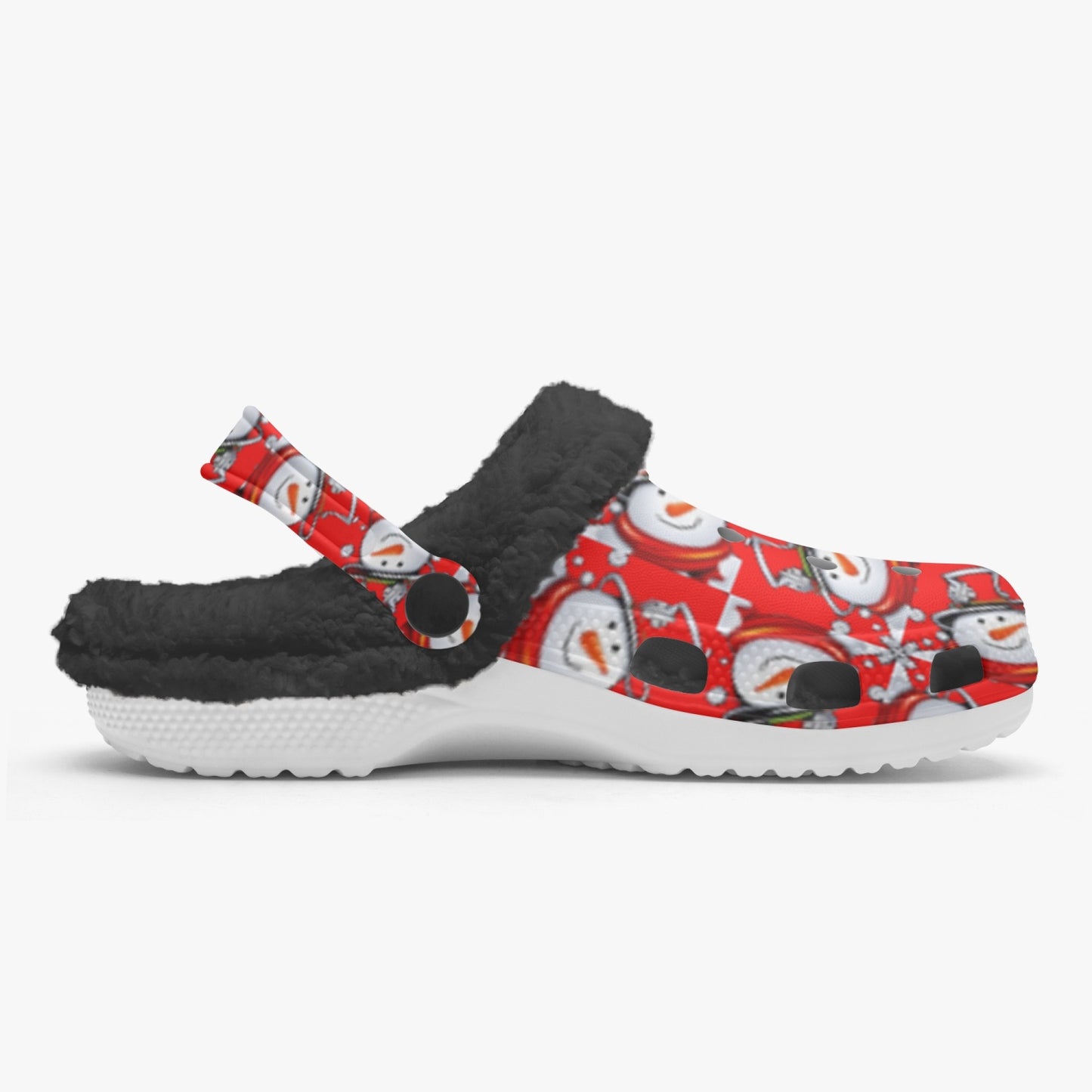 Snow Man's Delight Fuzzy Lined Christmas Clogs - 2 colors - women's clogs at TFC&H Co.