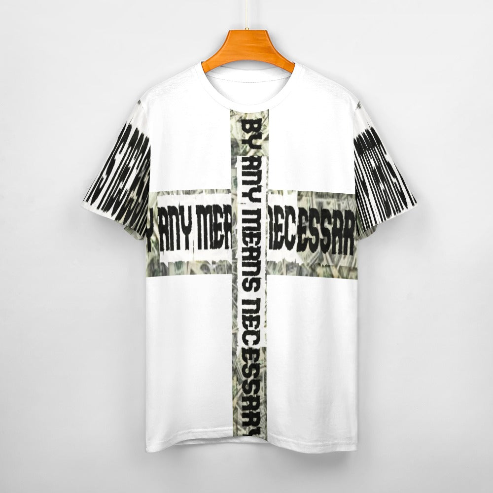 White - B.A.M.N - By Any Means Necessary T Shirts for Men - mens t-shirt at TFC&H Co.
