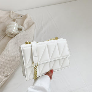 White - Small Square Chain Bags - handbags at TFC&H Co.