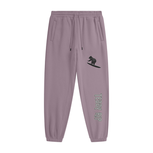 Ash Purple - Teddy Rip Streetwear Unisex Fleece Joggers - unisex joggers at TFC&H Co.