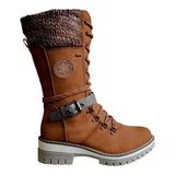 Yellow Brown - Winter High Square Heel Round Head Women's Martin Boots - 6 colors - womens boots at TFC&H Co.