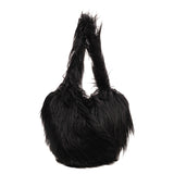 Black - Plush Armpit Shoulder Bags - handbags at TFC&H Co.