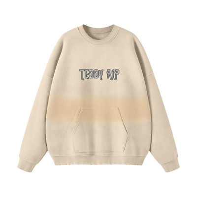 - Teddy Rip Word Streetwear Unisex Colored Gradient Washed Effect Pullover - unisex sweaters at TFC&H Co.