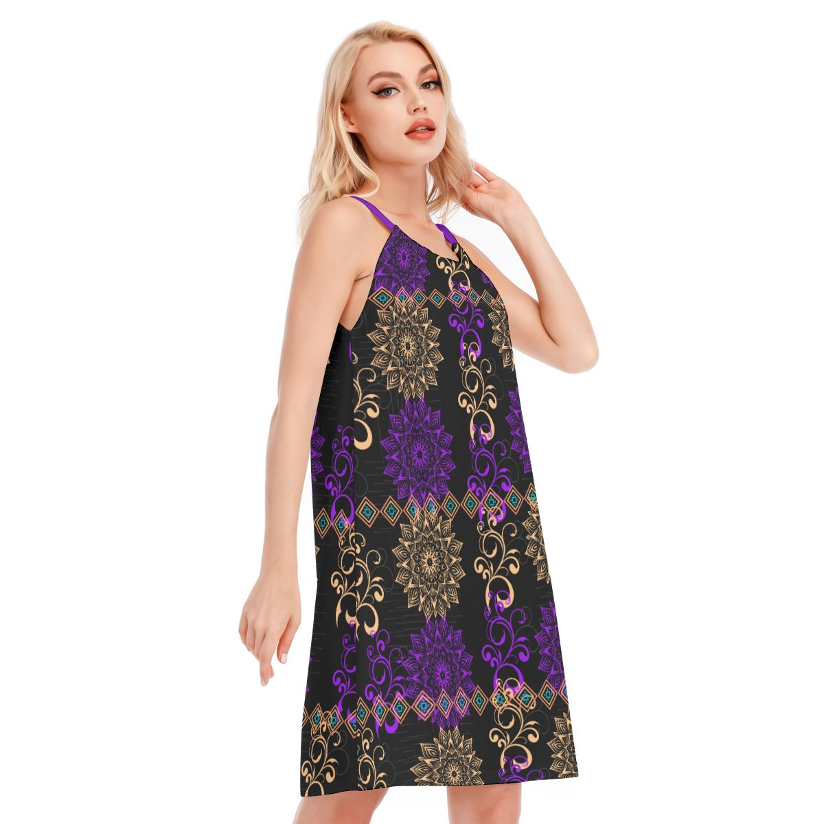 Royal Hues Women's O-neck Cami Dress | 100% Cotton