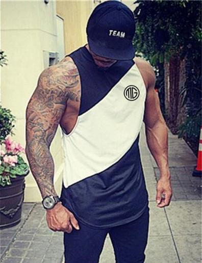 Tank top black white - Hooded Men's Bodybuilding Tank or Tee - mens tank top at TFC&H Co.