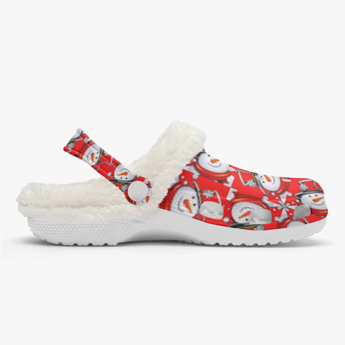 Snow Man's Delight Fuzzy Lined Christmas Clogs - 2 colors - women's clogs at TFC&H Co.