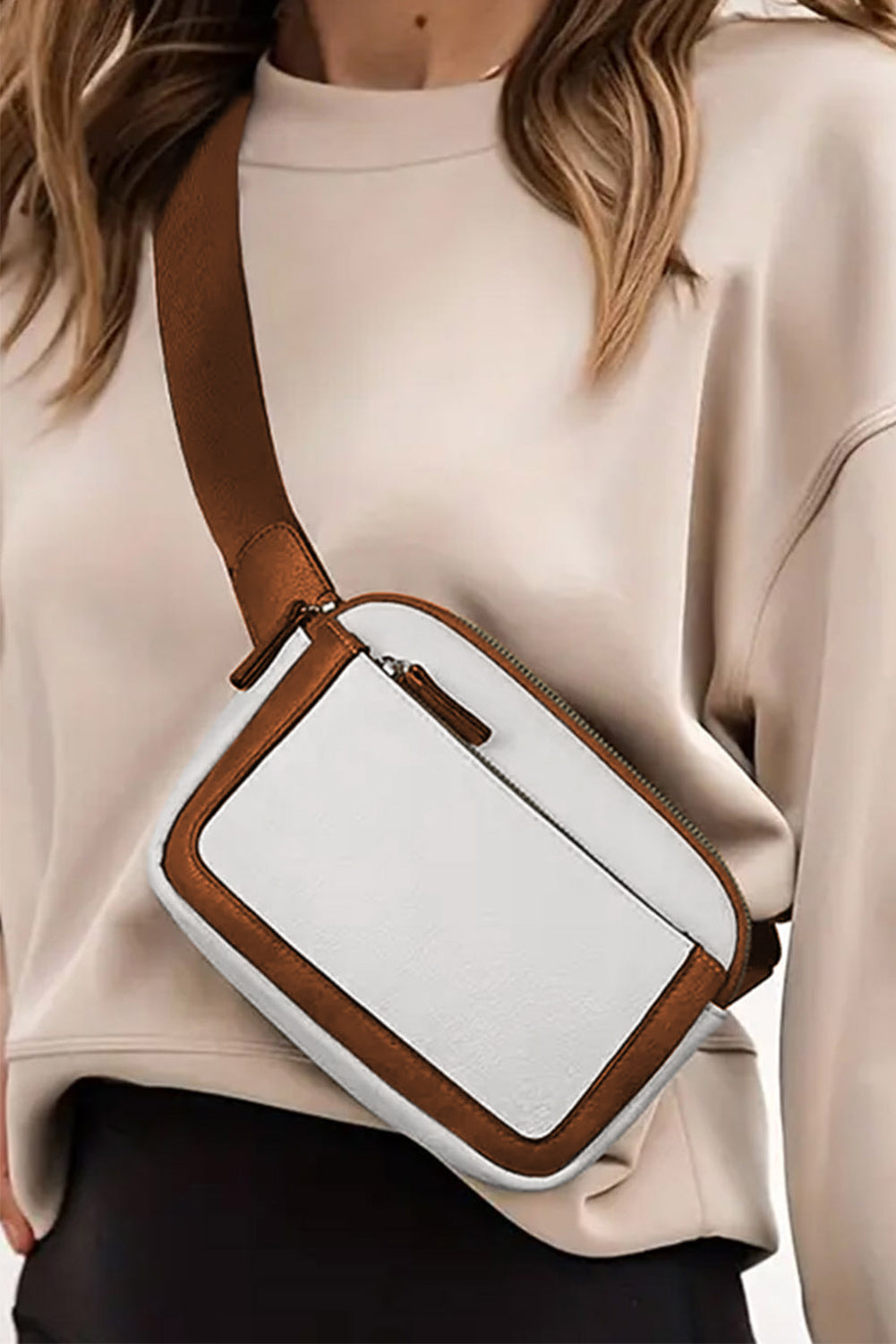 White ONE SIZE 100%PU - Adjustable Strap Mini PU Leather Crossbody Bag - handbag at TFC&H Co.