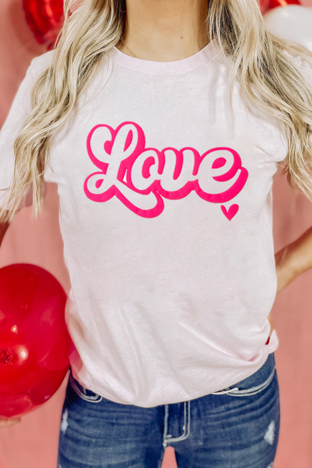 White - White Valentines Day Love Letter Graphic T-shirt - womens Graphic Tees at TFC&H Co.