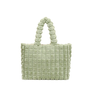 Green - Bubble Plush Handbag - handbags at TFC&H Co.