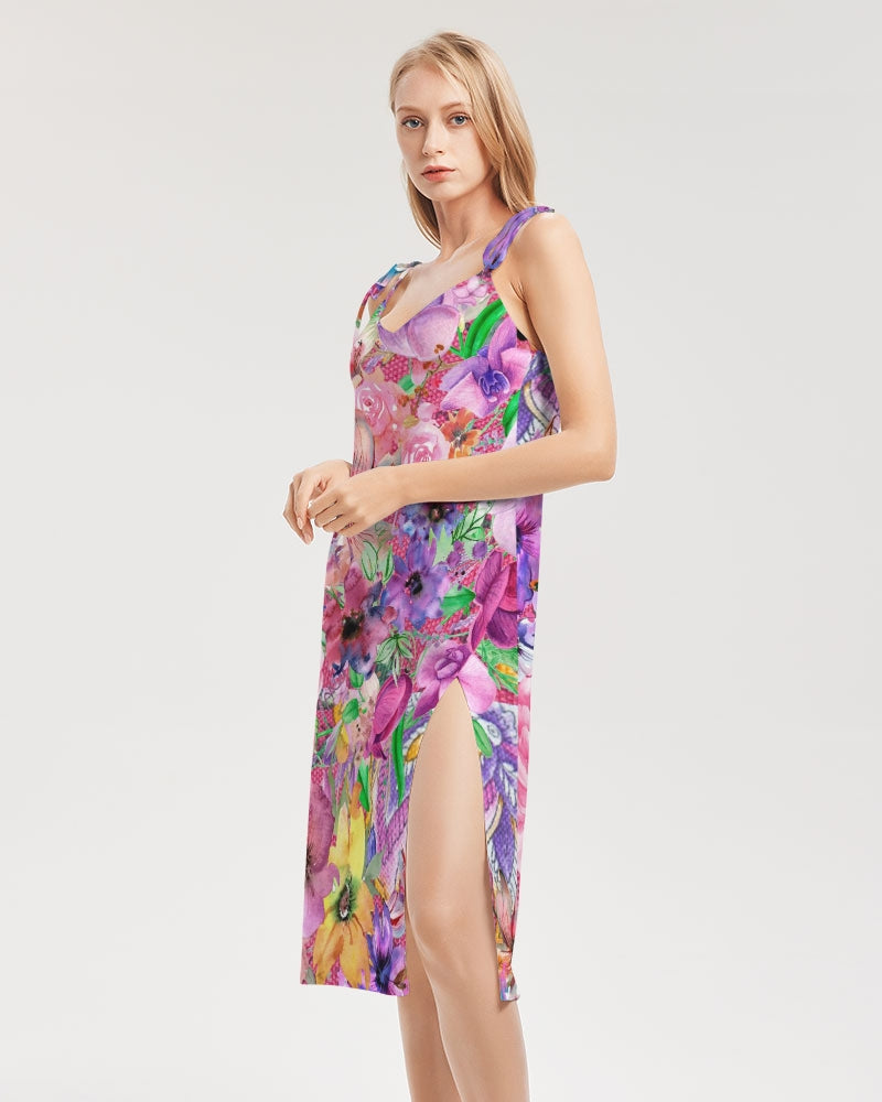 Nothing but Floral Women's Tie Strap Split Dress