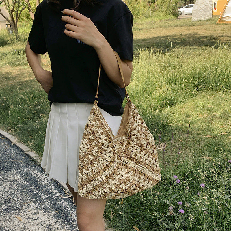- Fashion Handmade Straw Woven Women's Shoulder Bag - handbags at TFC&H Co.