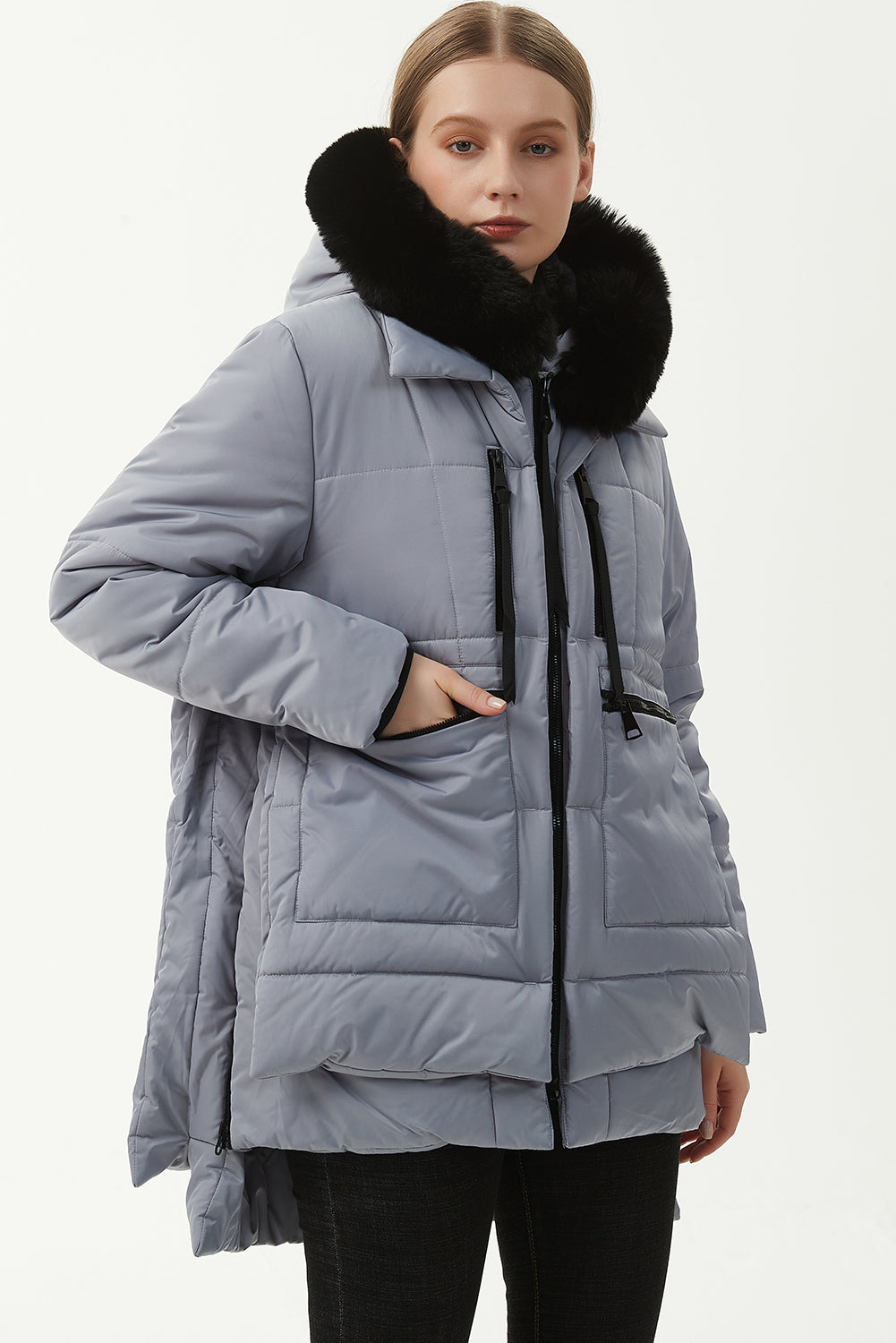 - Wisteria Plush Linen Zip Up Hooded Puffer Coat - 7 colors - womens coat at TFC&H Co.