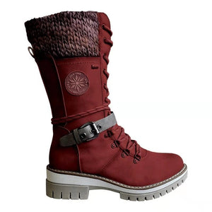 Red - Winter High Square Heel Round Head Women's Martin Boots - 6 colors - womens boots at TFC&H Co.