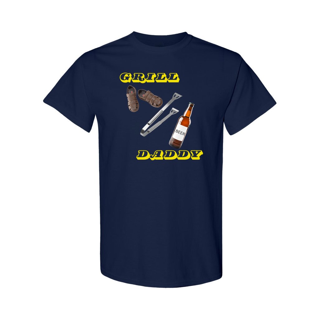 Navy - Grill Daddy 2 Men's Heavy Cotton T-Shirt|Great Father's Day Gift - mens t-shirt at TFC&H Co.