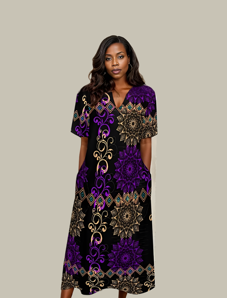 - Royal Hues 7-Point Sleeve Dress for Women - womens dress at TFC&H Co.