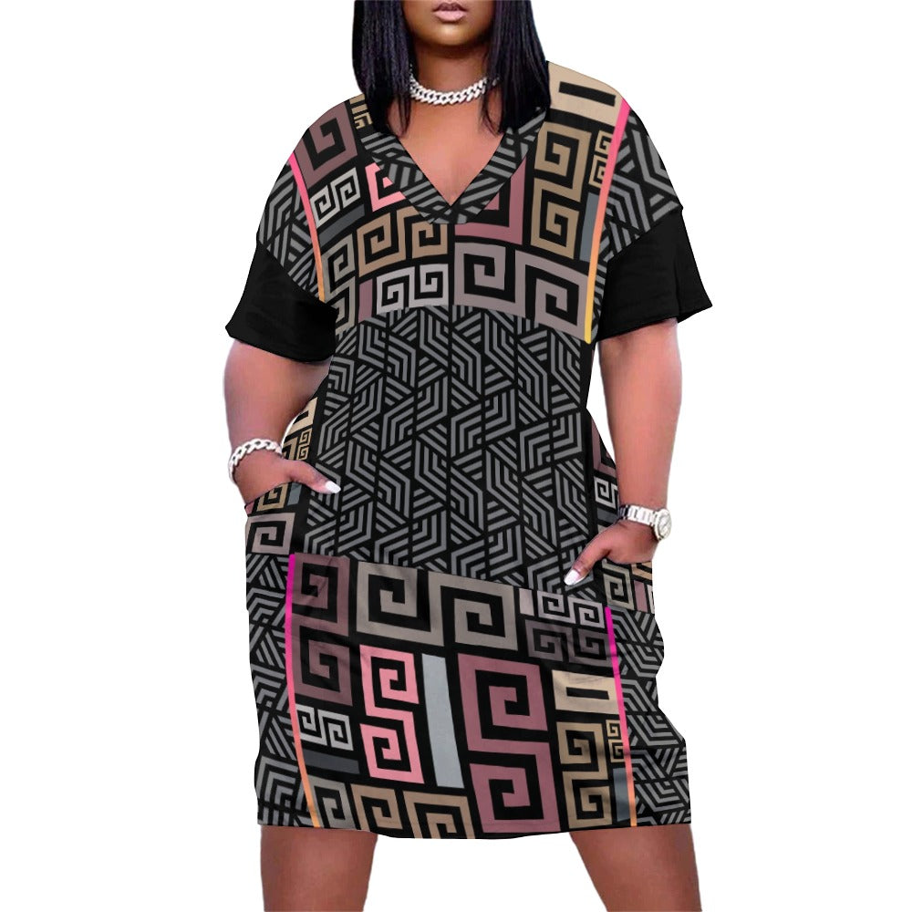 Squared Loose Voluptuous (+) Pocket Plus Size Dress