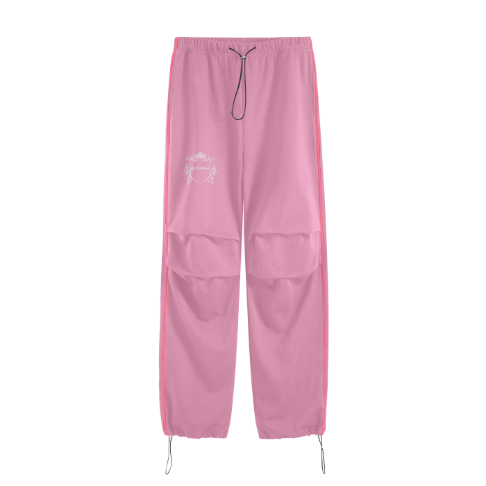 - ClassA1 (Pink)Streetwear Unisex Heavyweight 440G Vintage Three Bar Contrast Wide-Legged Pants - Sweatpants & Joggers at TFC&H Co.