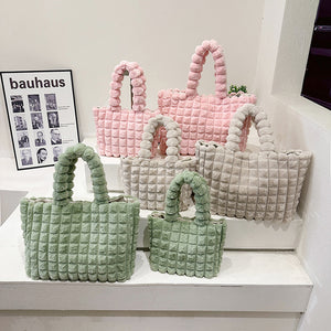 - Bubble Plush Handbag - handbags at TFC&H Co.