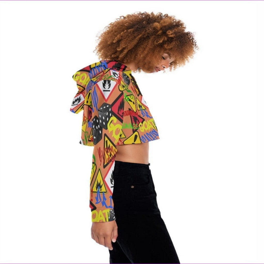 Hazard Womens Crop Top Hoodie - women's cropped hoodie at TFC&H Co.