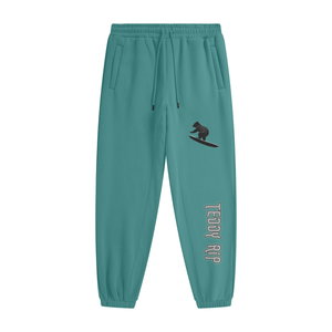Medium Green - Teddy Rip Streetwear Unisex Fleece Joggers - unisex joggers at TFC&H Co.