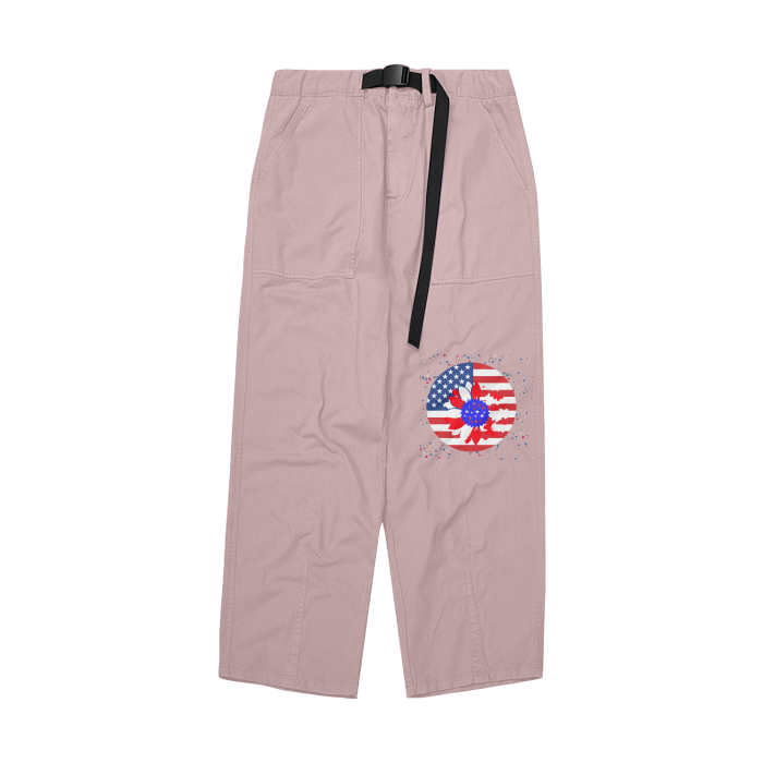 FOG PINK - Petal Flag Women's Solid Color Wide-Legged Streetwear Pants - womens pants at TFC&H Co.