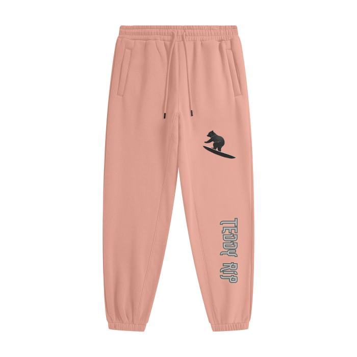 Pink - Teddy Rip Streetwear Unisex Fleece Joggers - unisex joggers at TFC&H Co.