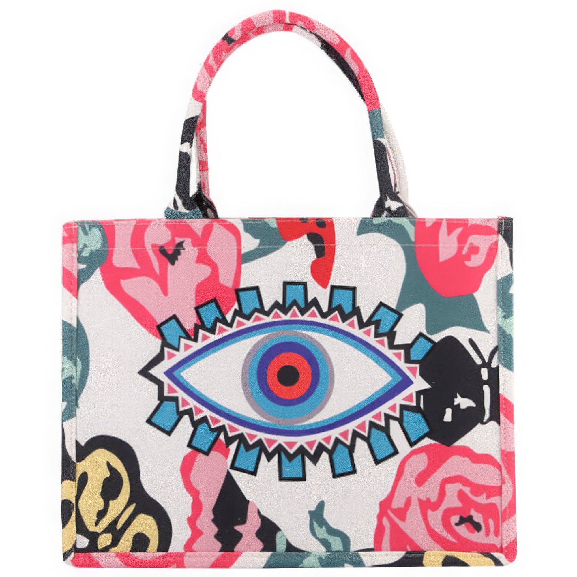 - Flower Evil Eye Print Tote Bag - Tote bags at TFC&H Co.