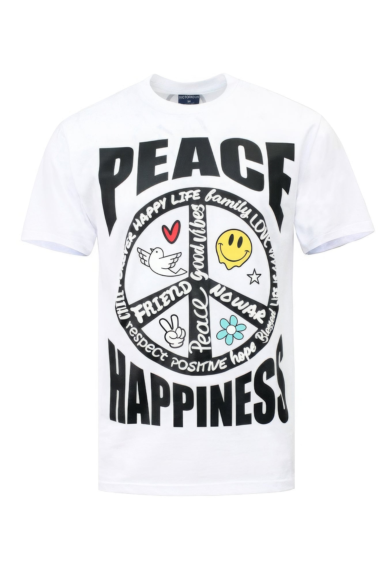 Peace Happiness Graphic T-shirts