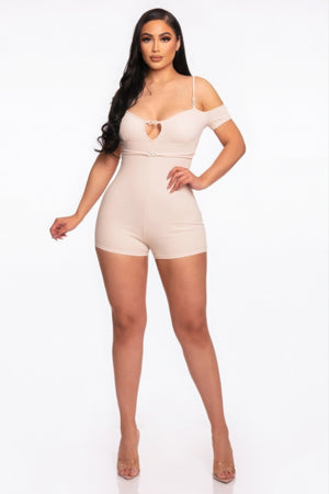 Nude - Infinity Off-shoulder Knitted Women's Rompers - womens romper at TFC&H Co.