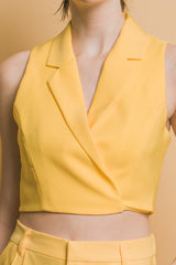 Pineapple - Vertigo Crop Blazer Vest for Women - womens vest at TFC&H Co.
