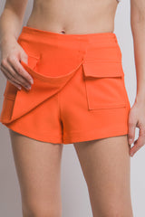Orange - Vertigo Women's Skort With Cargo Pockets - womens skort at TFC&H Co.