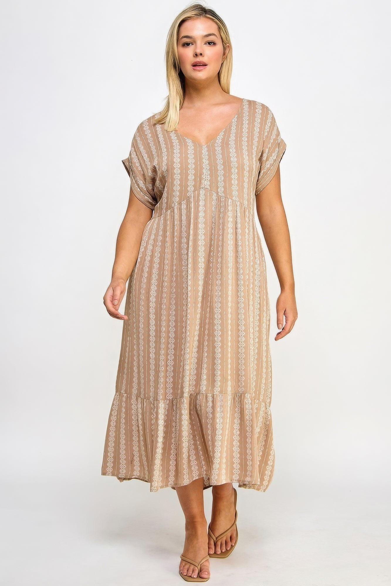 - Voluptuous (+) Boho Maxi Dress W/ Slip for Plus Size Women - womens plus size dress at TFC&H Co.